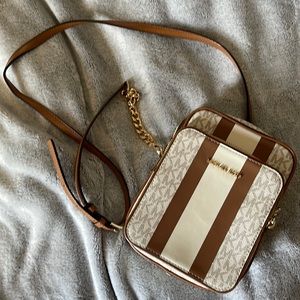 Michael Kors white and tan bag